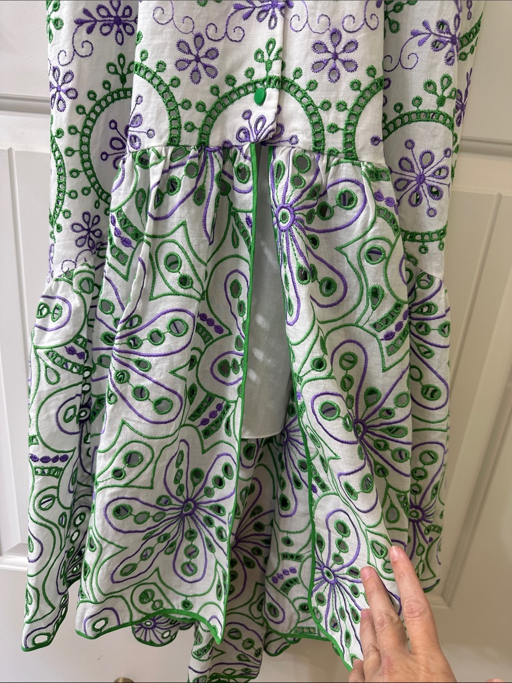 Charo Ruiz Ibiza Eyelet Purple and Green Dress Size-XS - Picture 3 of 8